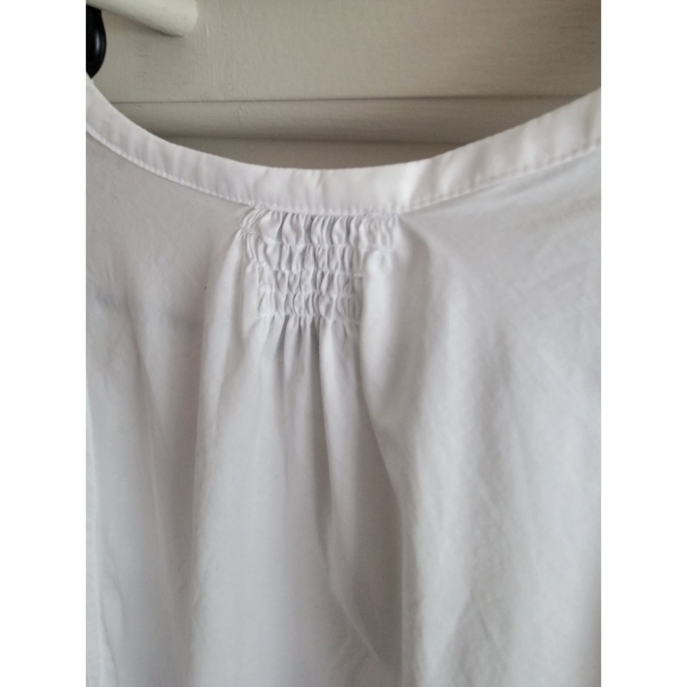 Anthropologie HD In Paris Womens 8 White Cotton Ruffle V-Neck Blouse Top Whimsy - Picture 6 of 9